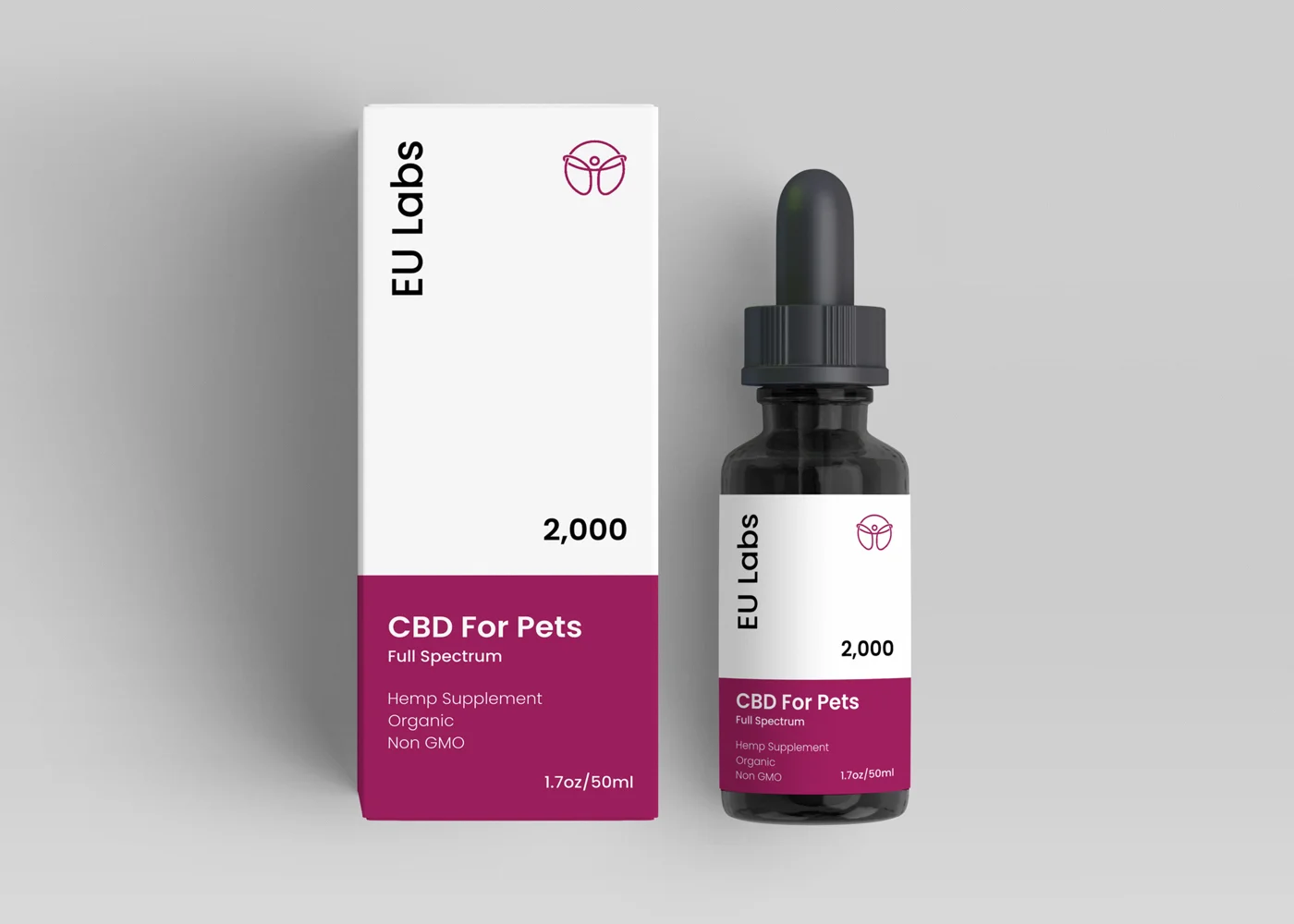 Amber dropper bottle of full-spectrum pet CBD oil, 2000mg — CBD Oil Gold Coast